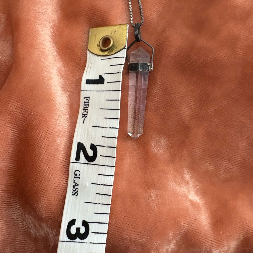Vintage Silver and Crystal Pendant Necklace - Picture 4 of 5